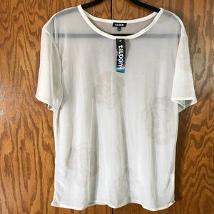 Tildon sheer floral blouse